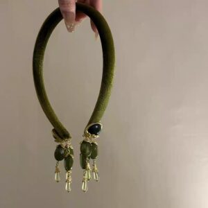 Olive emerald-green headband