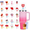 Wholesale Valentine's Day Creative DIY Decoration Food-Grade Silicone 10mm Drink Straw Dust Plug Dust Cap Accessories