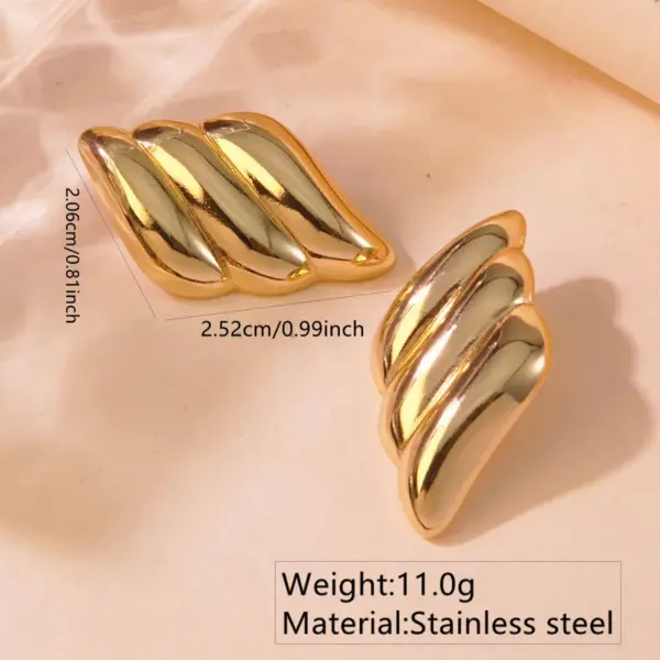 Wholesale 1 Pair Simple Style Commute Geometric 304 Stainless Steel Imitation Gold Electroplating Ear Studs