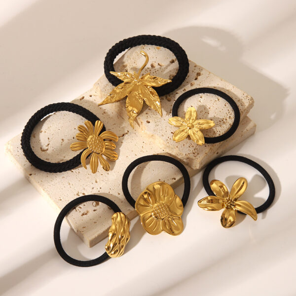 oly-8940404b494885cffcd36996312de0f6 Wholesale style stainless steel hair accessory for women, autumn and winter, high-end back of head ponytail tie, maple leaf hair tie, wholesale.