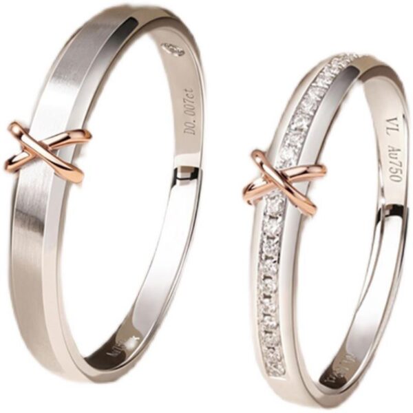 oly-894076b27b743dd1670dcd61c3e0d53b Wholesale Sterling Silver Eternal Heart Knot Couple Ring Valentine's Day Ring for Men and Women Simple Exquisite Unique Color-separation Adjustable