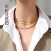 Wholesale Titanium steel 18K gold plated plain chain clavicle chain cross chain snake chain twisted chain