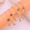 Wholesale Casual Elegant Sweet Star Copper Inlay 18K Gold Plated Zircon Bracelets