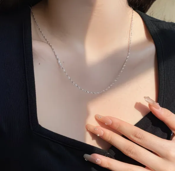 Wholesale Handmade Geometric Necklace For Women With 925 Sterling Silver Twisted Rope Chain
