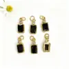 Wholesale 18K Gold Plated Copper Color Retention Rectangular Colorful Zircon Twelve Constellation Stone Pendant DIY Jewelry Hanging Water Plated Imitation Gold Geometric