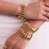 Wholesale Stainless steel 18k gold plated heavy-duty torpedo hand-assembled bracelet and necklace
