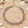 Wholesale Solid Color Waterproof Non Tarnish Couple Bracelets Featuring Handmade Chain In 304 Stainless Steel With 18K Real Gold Electroplated