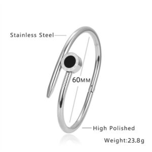 Black shell roman nail bracelet steel color