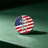 Wholesale American Flag Cartoon Pinback Badge Alloy Pin Featuring Stamping Craft In Multicolor