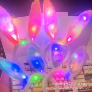 Glowing rose plush rabbit ears