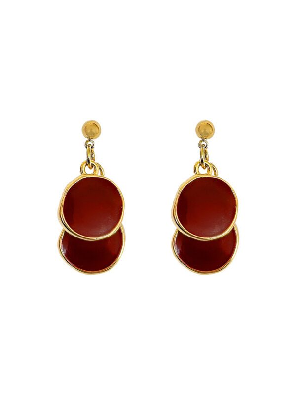 Wholesale Niche elegant light luxury high-grade red earrings for women autumn and winter popular earrings earrings show face small