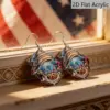 Wholesale Retro Conch Drop Earrings With White & Red Acrylic And 304 Stainless Steel Ear Pins For Women