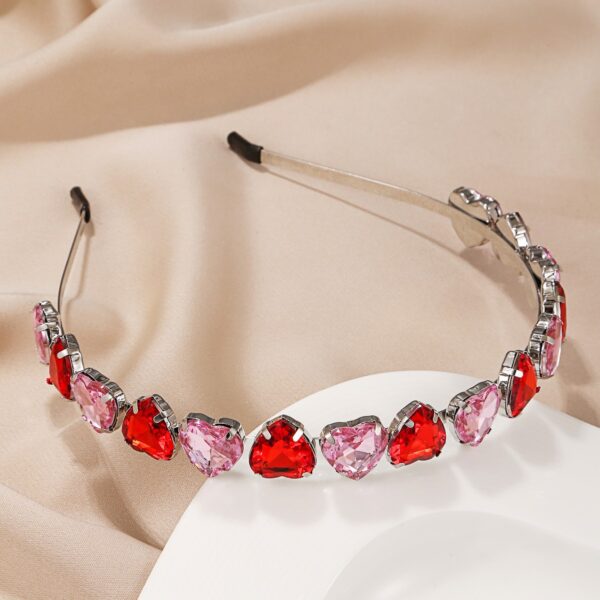 oly-89f3eb44cc3d5dc60de1f7ebc2189b48 Wholesale Simple Fashion Environmental Protection Metal Material Peach Heart Gem Hair Hoop Women's Valentine's Day Mother's Day Hair Accessories