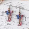 Wholesale 1 Pair Vintage Style Pentagram Wood Drop Earrings