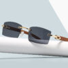 Wholesale Fashionable Sunglasses for Men, Ultra-Clear Rimless Sunglasses, Marine Lenses, Diamond-Cut Edges, Trendy Wholesale 7533