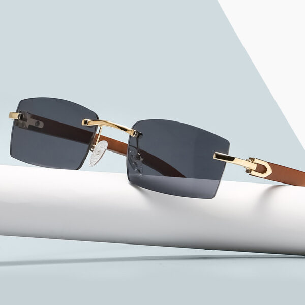 Wholesale Fashionable Sunglasses for Men, Ultra-Clear Rimless Sunglasses, Marine Lenses, Diamond-Cut Edges, Trendy Wholesale 7533