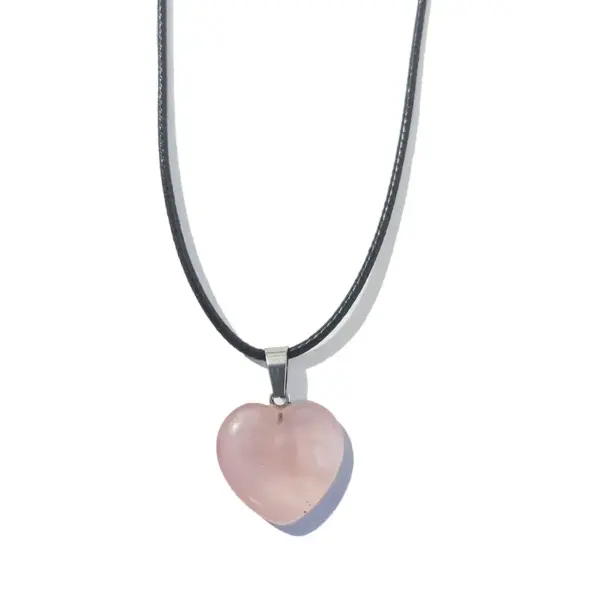 Wholesale Simple Style Heart Shape Natural Stone Polishing Pendant Necklace 1 Piece