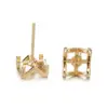 Wholesale Geometric Stud Earrings Featuring 14K Real Gold Plated Copper With Artificial Pearl Inlay And 925 Sterling Silver Posts