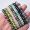 Wholesale jewelry 6mm natural stone abacus beads bracelet women fashion jade crystal agate single ring bracelet