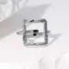 Wholesale PVD Coated Real Gold Plated 18K Gold Square 304 Stainless Steel Modern Style Simple Style Waterproof Non Tarnish Open Rings