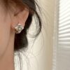 Wholesale Gold Rabbit Starburst Double-Sided Earrings for Women, Light Luxury Niche High-End Fashion Personality Versatile Trendy Earrings