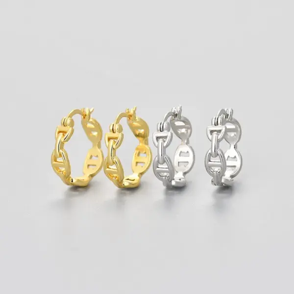 Wholesale 1 Pair Elegant Glam Lady Pig Nose Copper Earrings