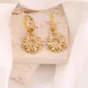 Wholesale Sunflower Earrings For Women, Waterproof Non Tarnish 316 Stainless Steel With 18K Real Gold PVD Coating And Freshwater Pearl Inlay