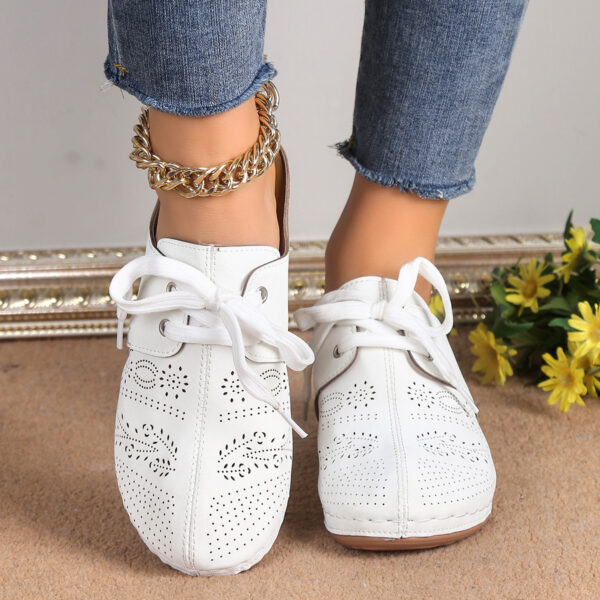 oly-8a7ea04cc8dfe6777d21fcec24df2bc5 Wholesale leisure Baotou half slippers women lace-up wedge with style plus size hollow slippers