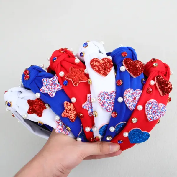 Wholesale Halloween Star Headband Pearl Rhinestone Fabric Party Hair Accessories Shiny Heart Moon Rose Bow Simple Ladies