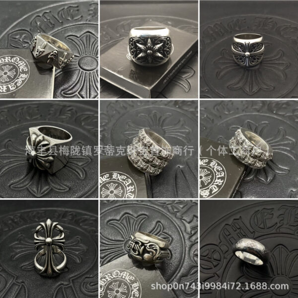 Wholesale Brass cross ring, vintage burial style, large men's ring