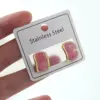 Wholesale Women’s Enamel Flowers Earrings In 304 Stainless Steel Stud Earrings