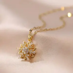 X1789 Snowflake Rotating Necklace