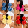 oly-8a9c95671d91a36a5873387606abb201 Wholesale Jewelry Fashion Irregular Three-Dimensional Flower Design Earrings Exaggerated Colorful Enamel Petal Earrings