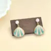 Wholesale Retro Geometric Enamel Drop Earrings For Women In Black & White Featuring 304 Stainless Steel Material