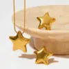 Wholesale PVD Coated Real Gold Plated 16K White Plating Star 304 Stainless Steel Simple Style Classic Waterproof Non Tarnish Earrings Necklace