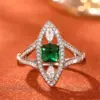 Wholesale Geometric Women’s Ring In Copper With White K Water Plating, Claw Setting Featuring Zircon Inlay
