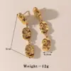 Wholesale PVD Coated Real Gold Plated 16K White Plating Solid Color 304 Stainless Steel IG Style Modern Classic Waterproof Non Tarnish Drop Earrings