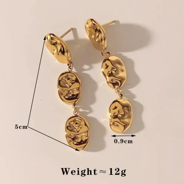 Wholesale PVD Coated Real Gold Plated 16K White Plating Solid Color 304 Stainless Steel IG Style Modern Classic Waterproof Non Tarnish Drop Earrings