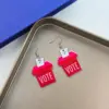 oly-8ad85d15c55a209090f5f9ea16a30ada Wholesale Retro American Flag Heart Flower Earrings Acrylic Geometric Pattern Round Shape Women's Jewelry Fashion Accessories