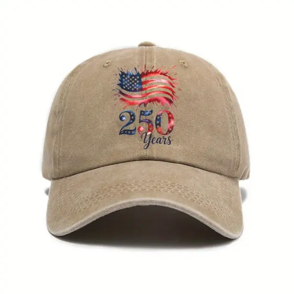 Wholesale Unisex Breathable Baseball Cap With Curved Brim Featuring Printing For America's 250th Anniversary
