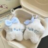 oly-8ae2fe0659564d1b762ec440e9be380e Wholesale Cute Large Plush Cat Five-pointed Star Keychain Girl's Heart Milk Hoo All-match Schoolbag Pendant Girlfriend Gift
