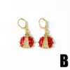 Wholesale 1 Pair Modern Style Simple Style Fruit Plating Inlay Copper Zircon 18K Gold Plated Earrings