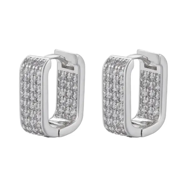 Wholesale 1 Pair Simple Style U Shape Copper Plating Inlay Zircon 18k Gold Plated Earrings