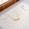 Wholesale Ferroalloy Infinity Vacuum Plating Real Gold Plated Vintage Style Handmade Simple Style Waterproof Non Tarnish Hollow Out Cable Chain Gold Necklace