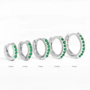 White Gold Color Green Diamond 10mm