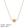 Wholesale PVD Coated Real Gold Plated 18K Gold Solid Color 304 Stainless Steel Simple Style Waterproof Non Tarnish 304 Stainless Steel Necklace