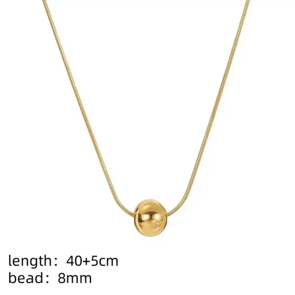 Wholesale PVD Coated Real Gold Plated 18K Gold Solid Color 304 Stainless Steel Simple Style Waterproof Non Tarnish 304 Stainless Steel Necklace