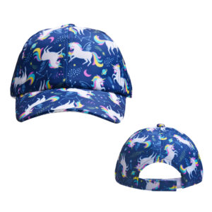 Full printed unicorn-Blue / Free size-adjustable (50-54)