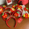 oly-8b2ff785b3ddbe1e8ba4904cace2cd61 Wholesale Celebration Headwear Valentine's Day Headband Children's Year's Day Headband Happy Fortune Hair Accessories
