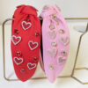 Wholesale Valentine's Day rhinestone love knot hairband